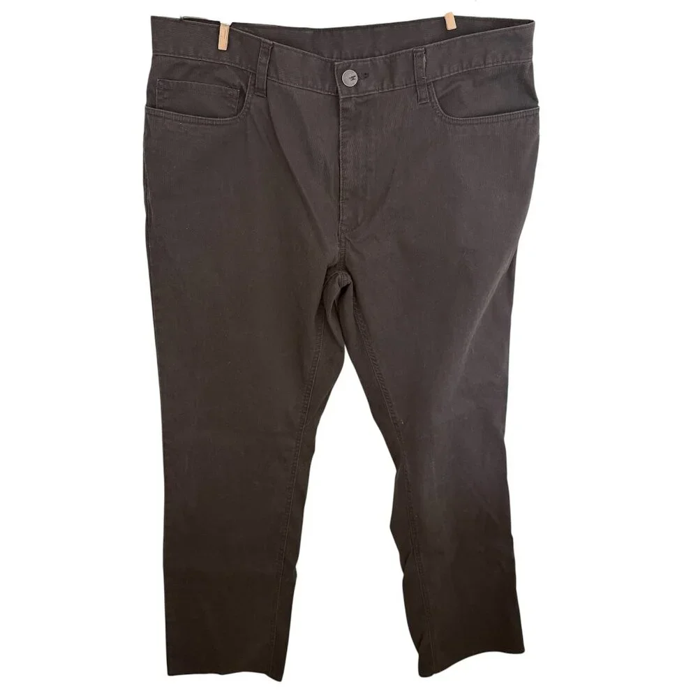Haggar‎ H26 Mens Stretch Fine Wale Corduroy Pants 36x32 Charcoal 5 Pocket Preppy